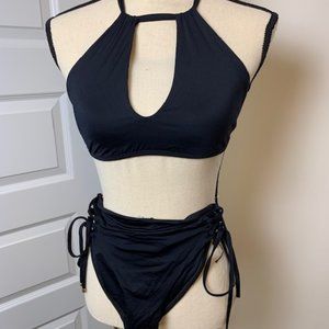 Vitamin A Bikini Top Black Halter style and bikini bottoms NWT